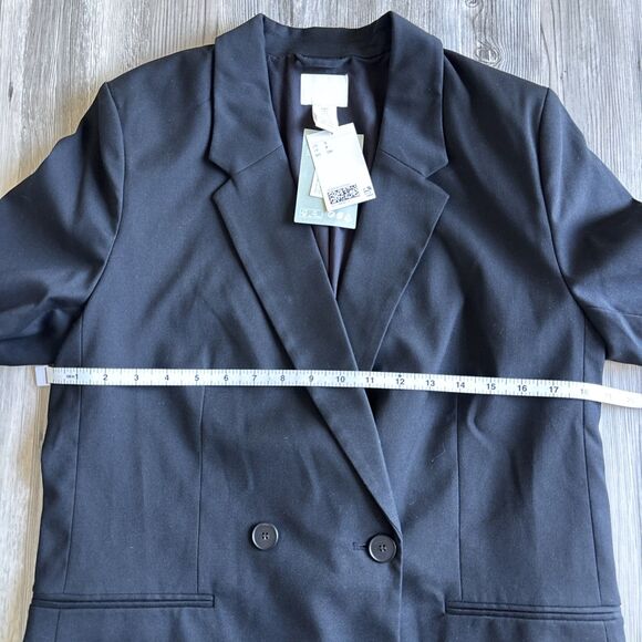 NWT H&M Women’s Black Single Button Long Blazer Size Small - Picture 5 of 9